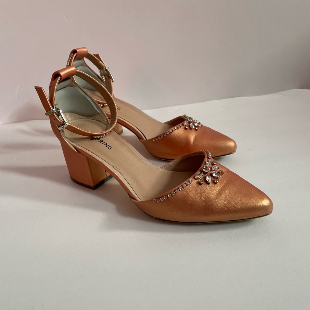 Women's Rose Gold Embellished Heels